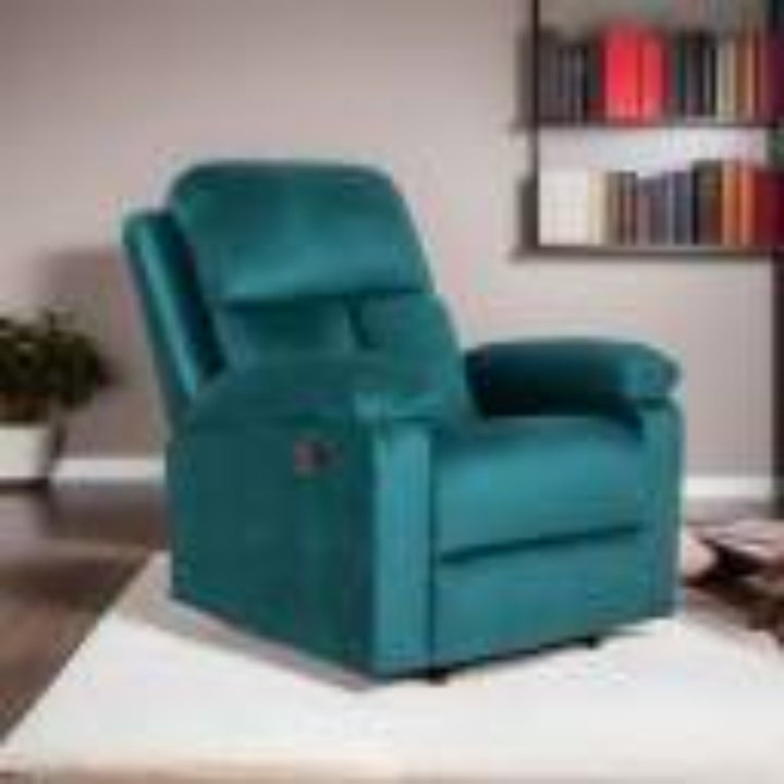 Serene Fabric Manual Recliner  (Finish Color - Ocean Green)